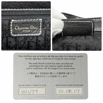 Christian Dior Vintage Double Saddle Stitch 2way Bag  Black Leather 902446