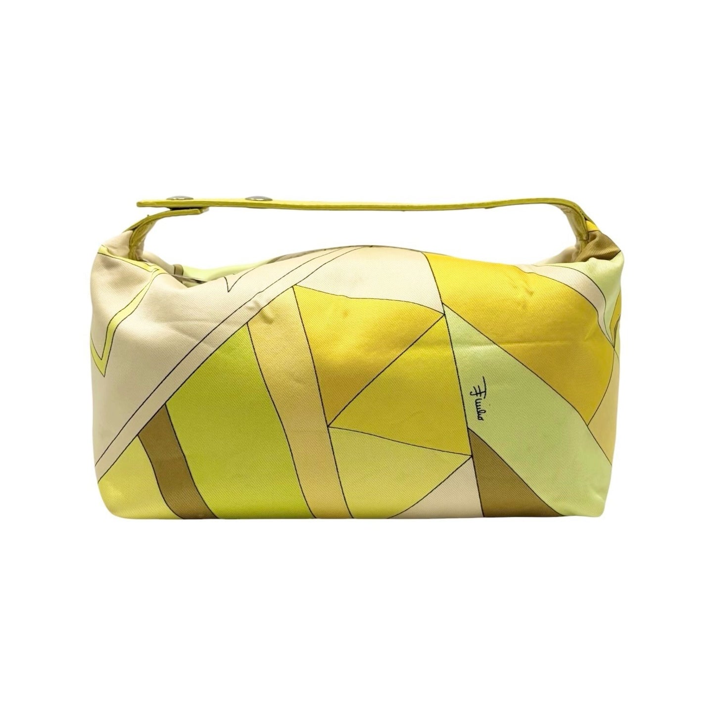 EMILIO PUCCI Vintage Abstract Print Mini Bag Pouch Yellow Multicolor 902434