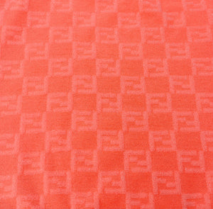 FENDI Vintage Zucchino Monogram Camisole Skirt Set Terrycloth Pink Nylon RankAB
