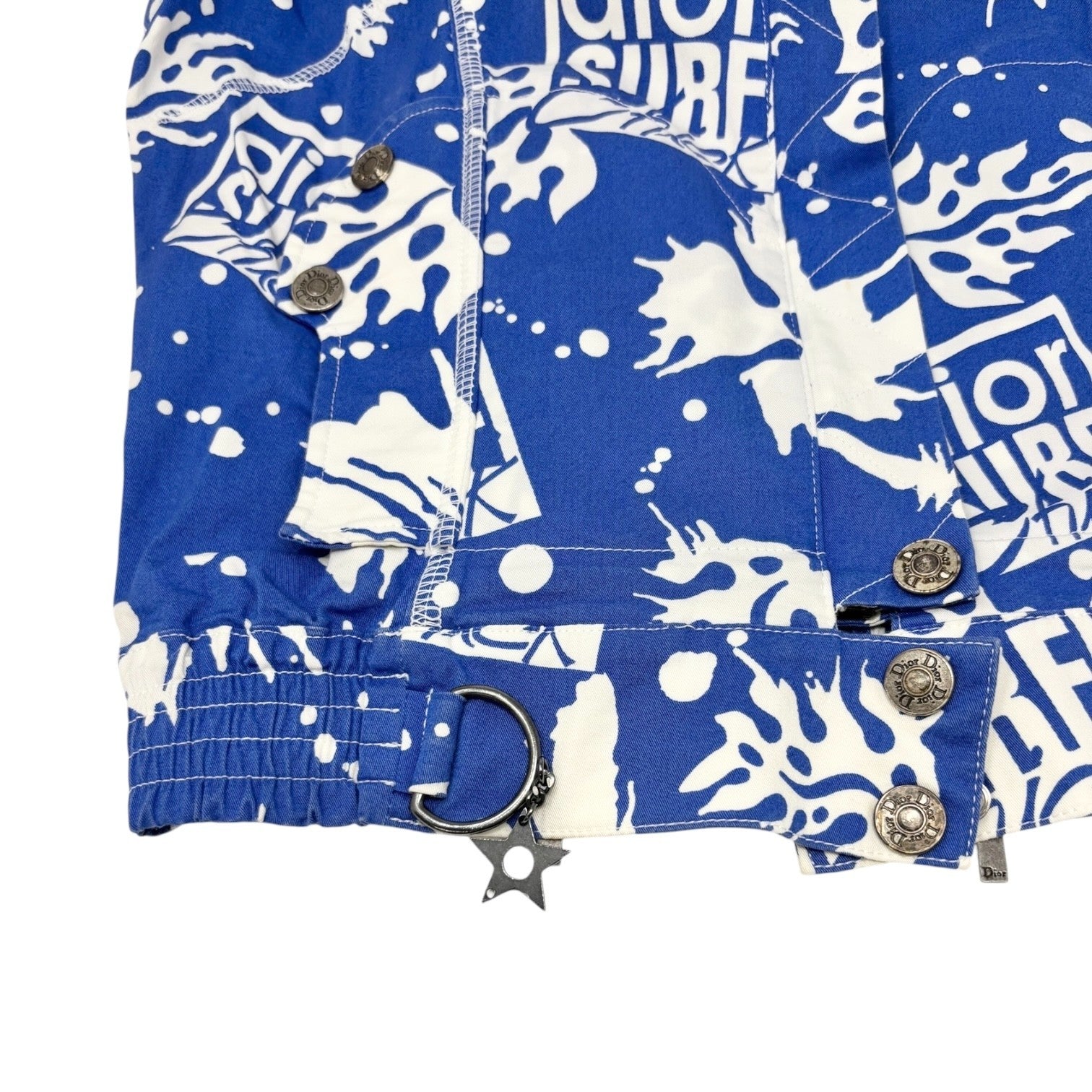 Christian Dior Vintage 2004 SURF Logo Hoodie Vest Jacket #36 Blue White Zip