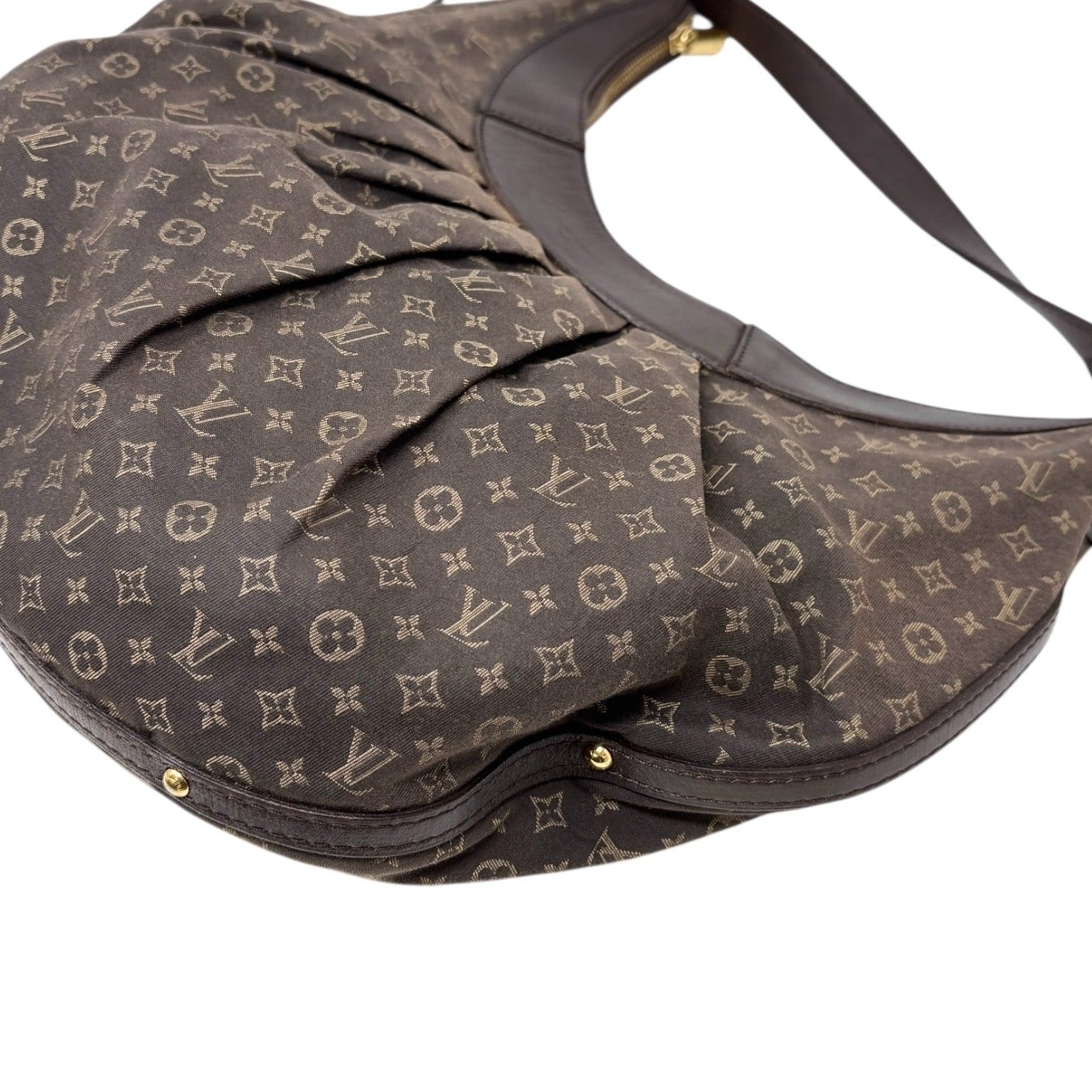 LOUIS VUITTON Vintage Monogram Rhapsody Crossbody Bag Brown Gold Canvas Leather