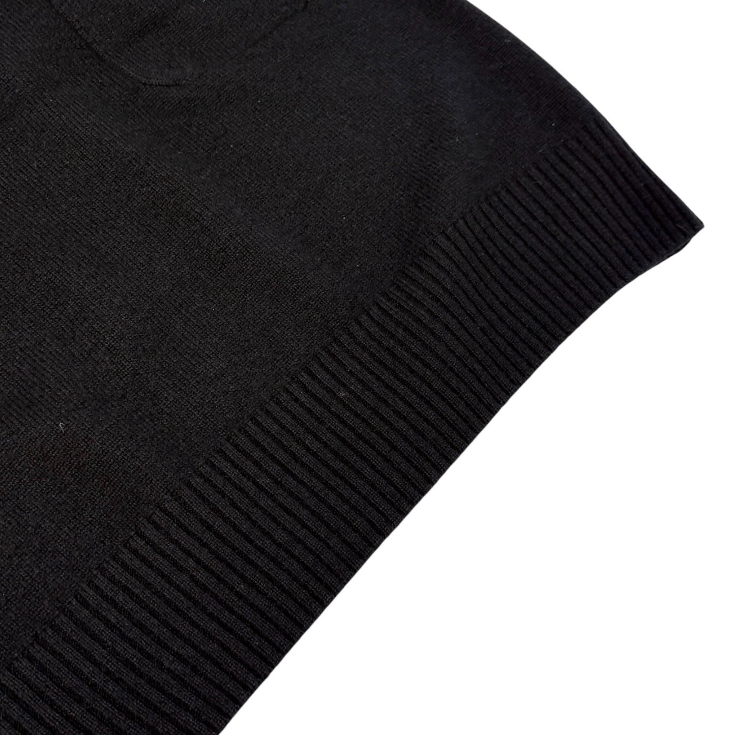 CHANEL Vintage P42027 CC Turnlock Sleeveless Cashmere Knit Dress #36 Black