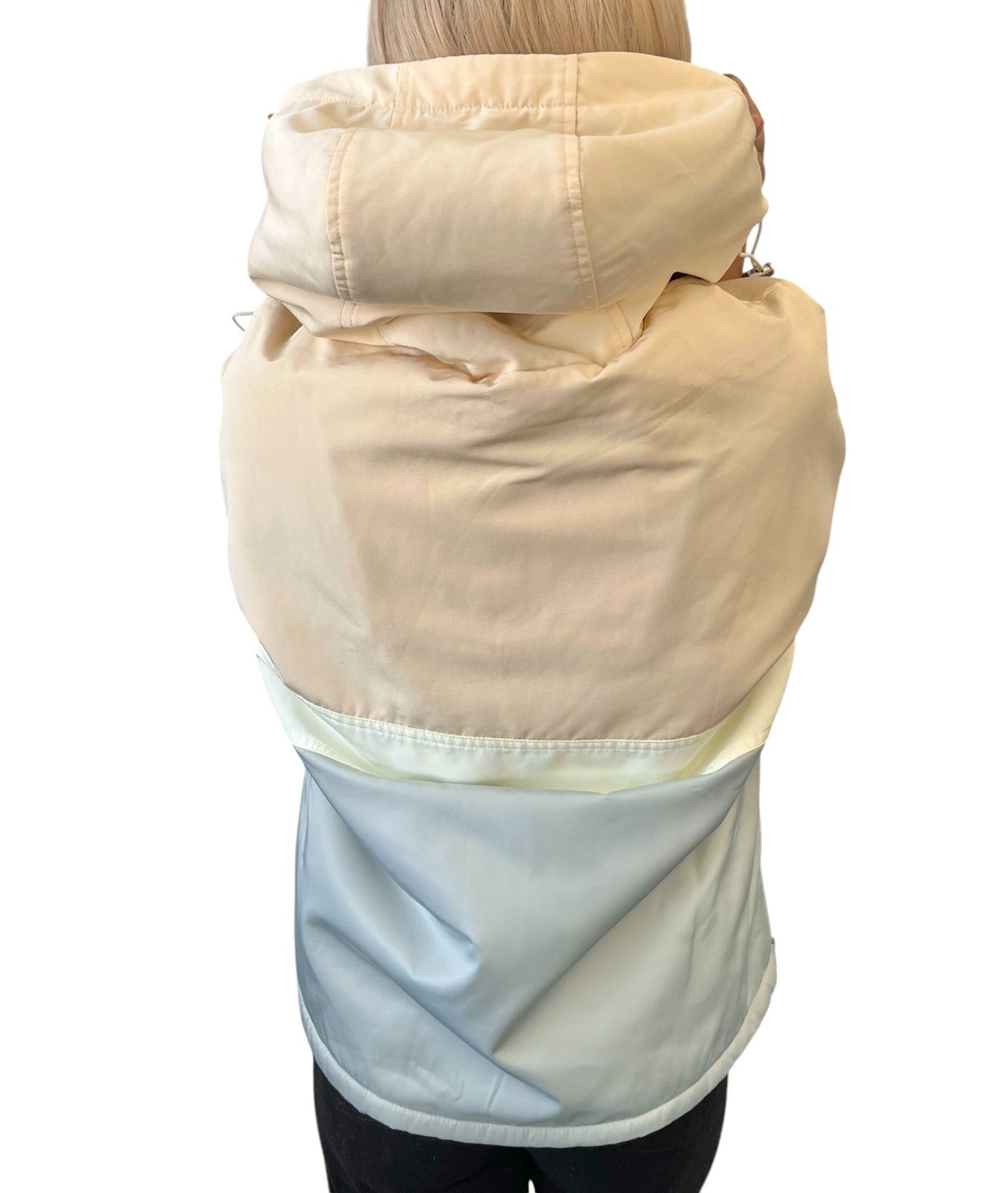 CHANEL Sport Vintage 01A Logo CC Mark Ski wear Jacket #36 Beige Blue Polyester