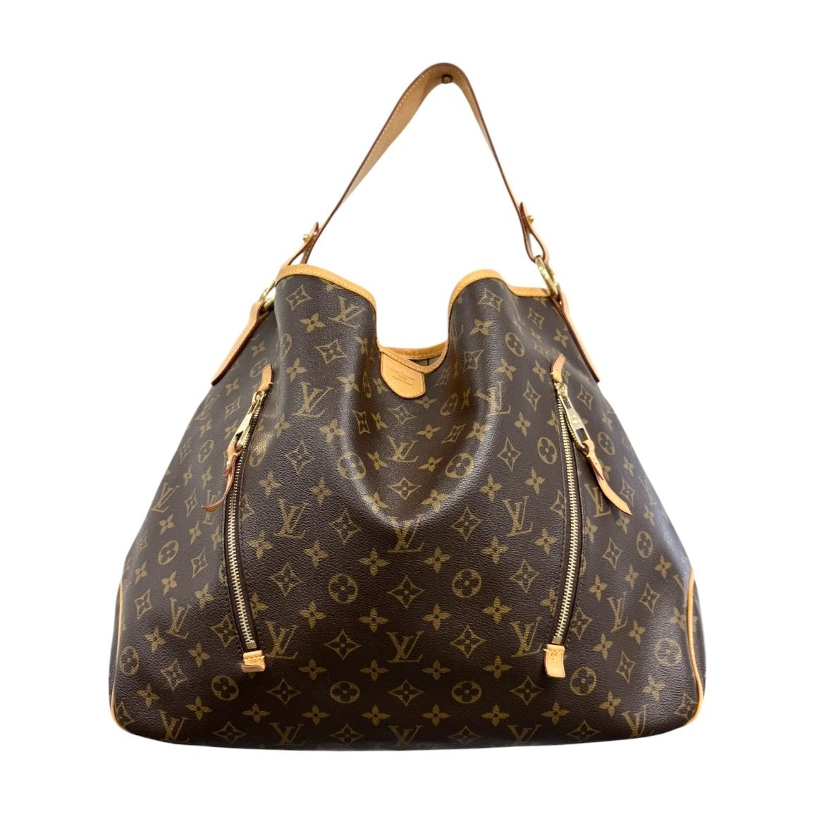 LOUIS VUITTON Vintage Delightful Monogram Hobo Bag Brown PVC Leather 902590