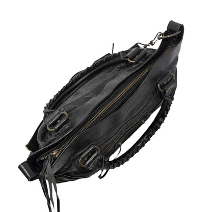 Balenciaga Vintage Classic City Logo 2way Shoulder Leather Bag Black 902461