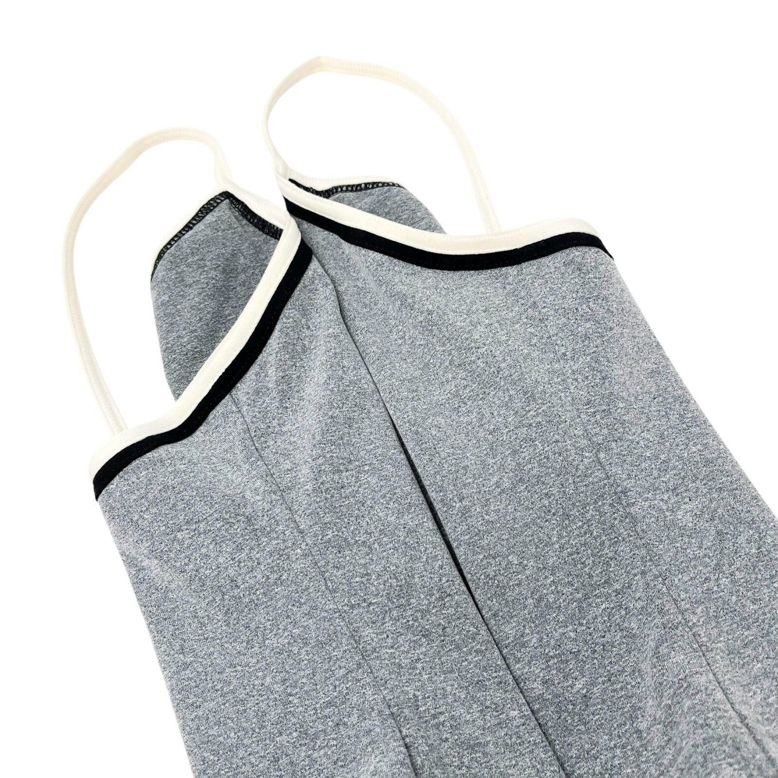 CHANEL Vintage 98P CC Logo Camisole Skirt Set #38 Separate Gray White Nylon