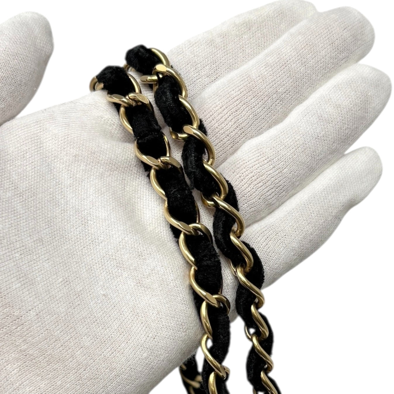 CHANEL Vintage CC Chocolate Bar Flap Pony Calf Hair Shoulder Bag Black Gold