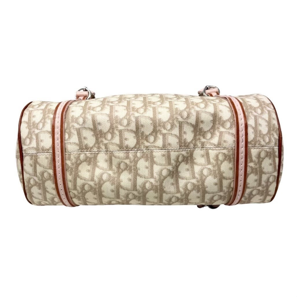 Christian Dior Vintage Trotter Monogram Romantique Shoulder Bag Beige 902306