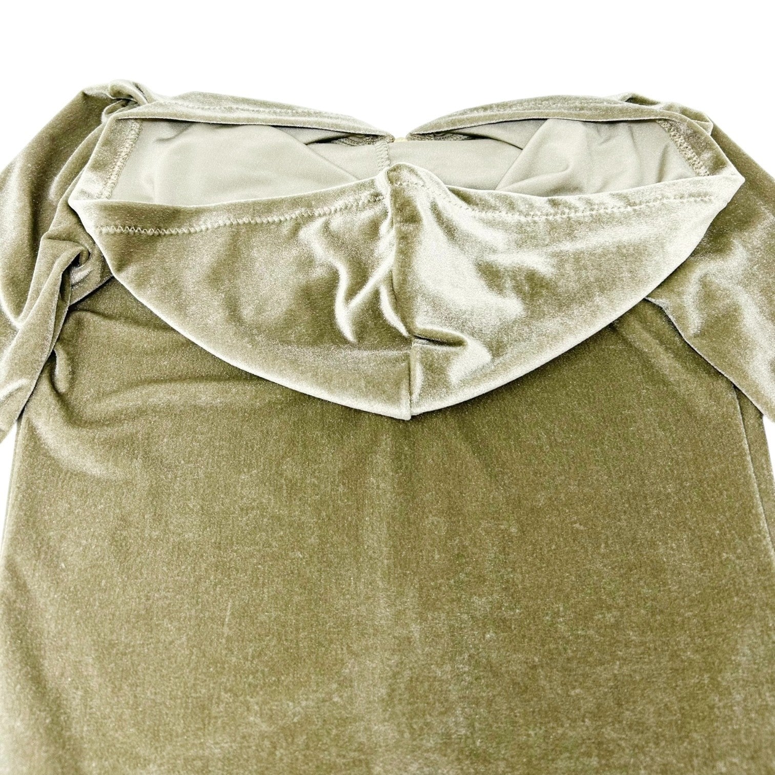 CHANEL Vintage 05C Hoodie Parka Jacket Cropped Zip Velvet #36 Khaki Nylon Zip