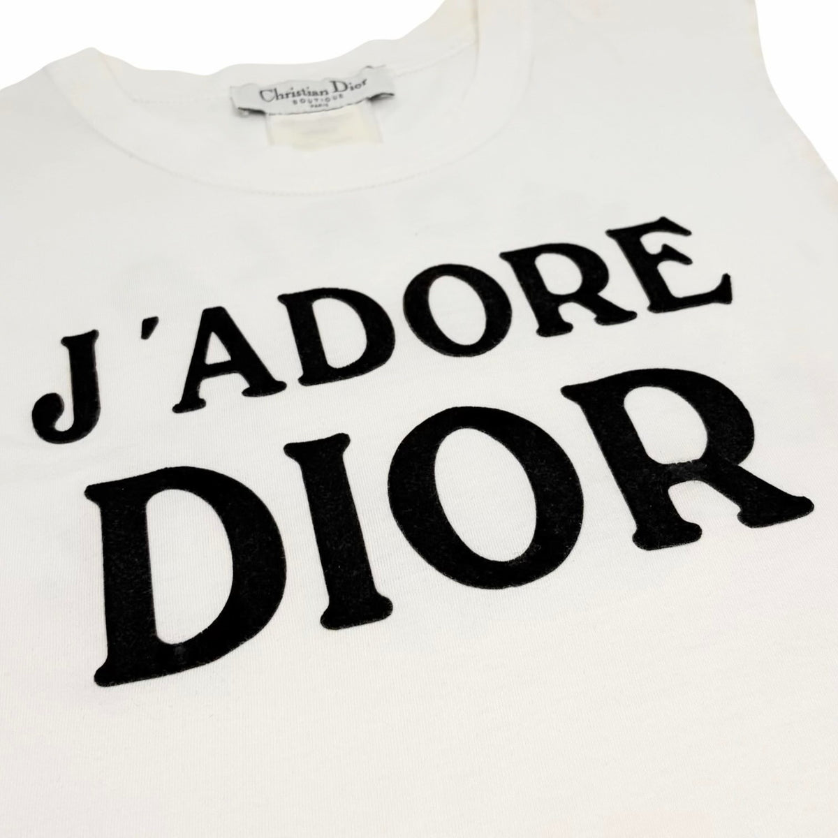 Christian Dior Vintage 2002 J'ADORE Logo Tank Top White Black 902491
