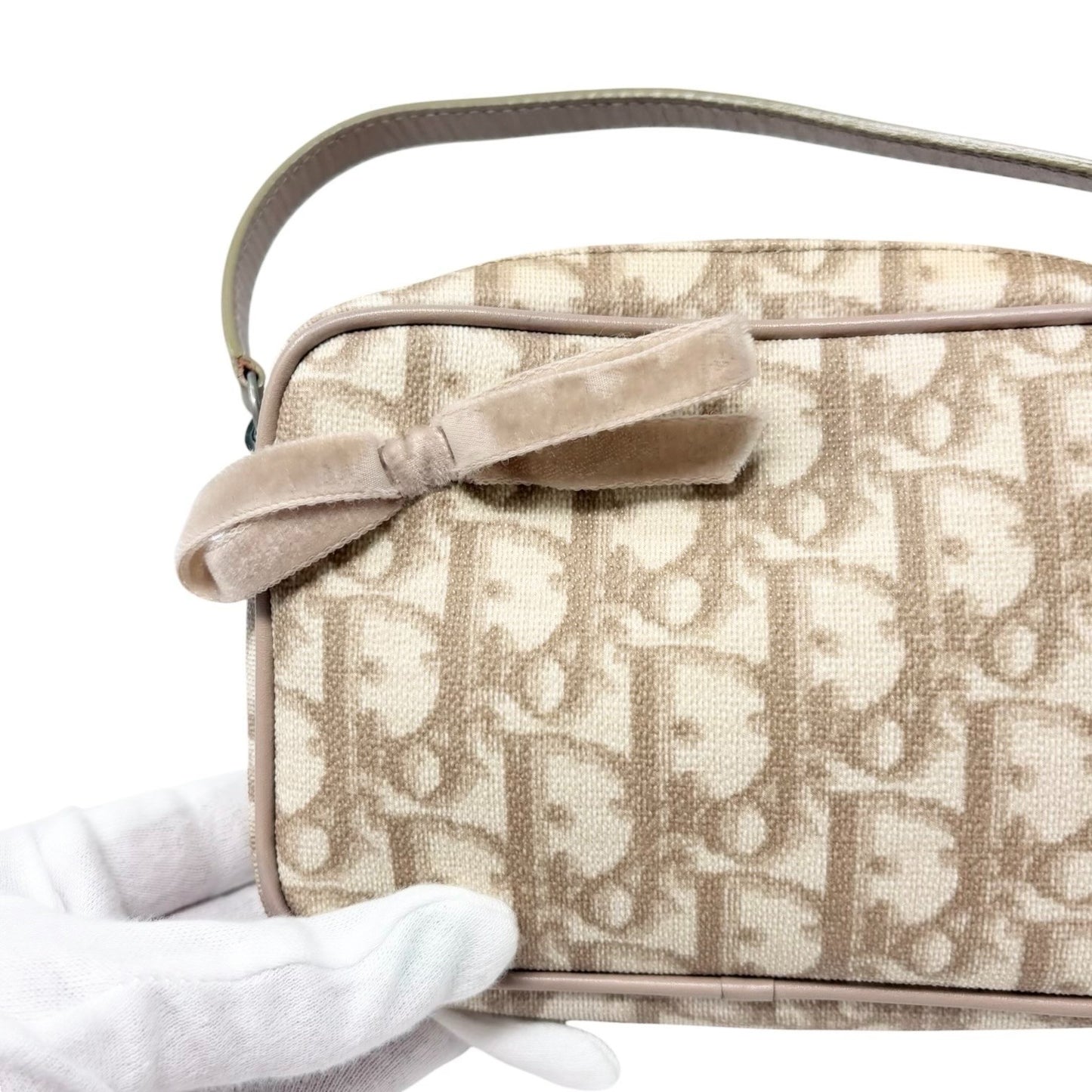 Christian Dior Vintage Trotter Monogram Romantique Mini Bag Beige PVC 902278