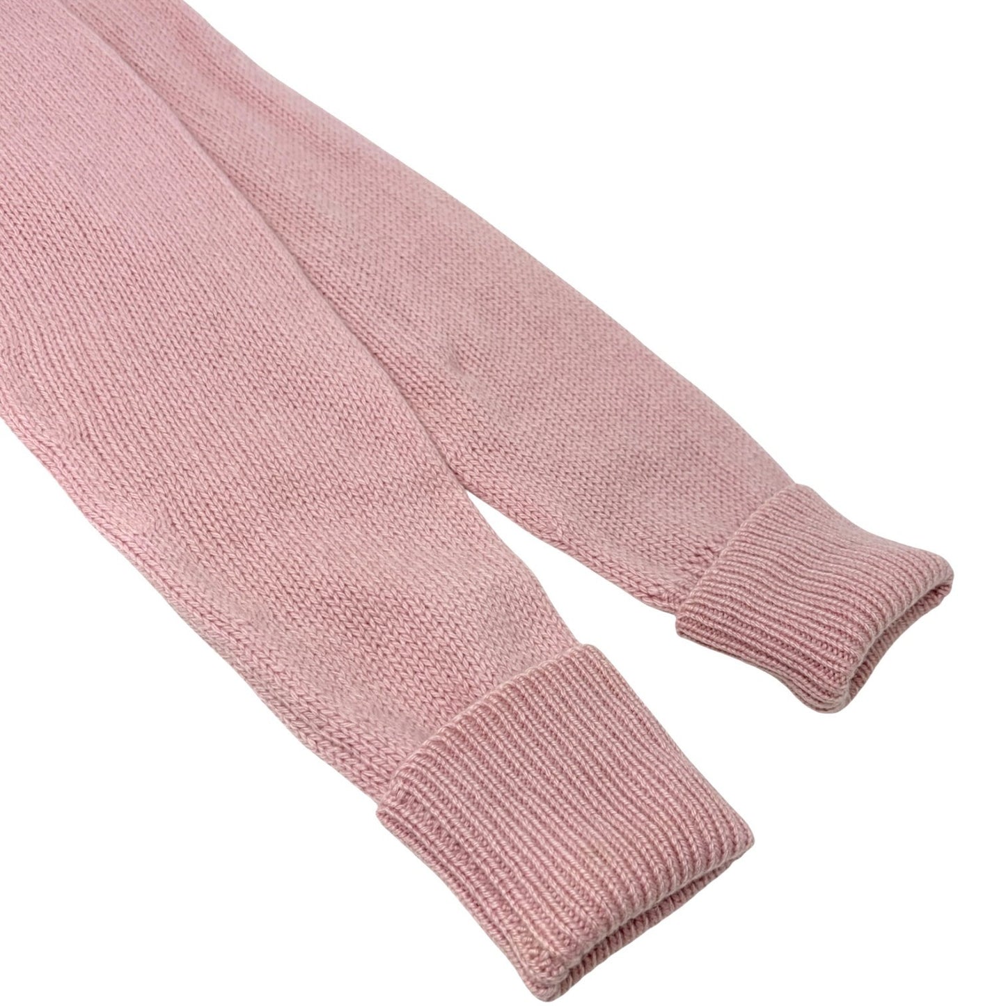 CHANEL Vintage 95A CC Logo Cashmere Knit Sweater Top Camellia #S Pink 902400