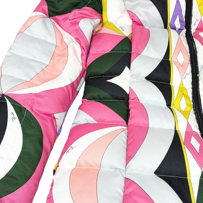 EMILIO PUCCI Vintage Geometric Print Puffer Jacket Coat #36 Multicolor 902812