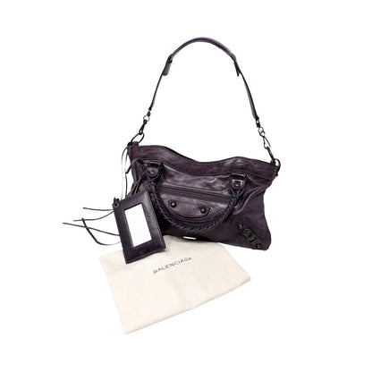 Balenciaga Vintage Classic City Mirror 2way Shoulder Leather Bag Purple 902462