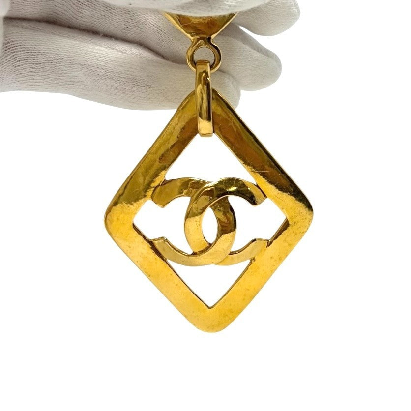 CHANEL Vintage 95P CC Logo Gold Earrings Jewelry Accessory Metal 902014