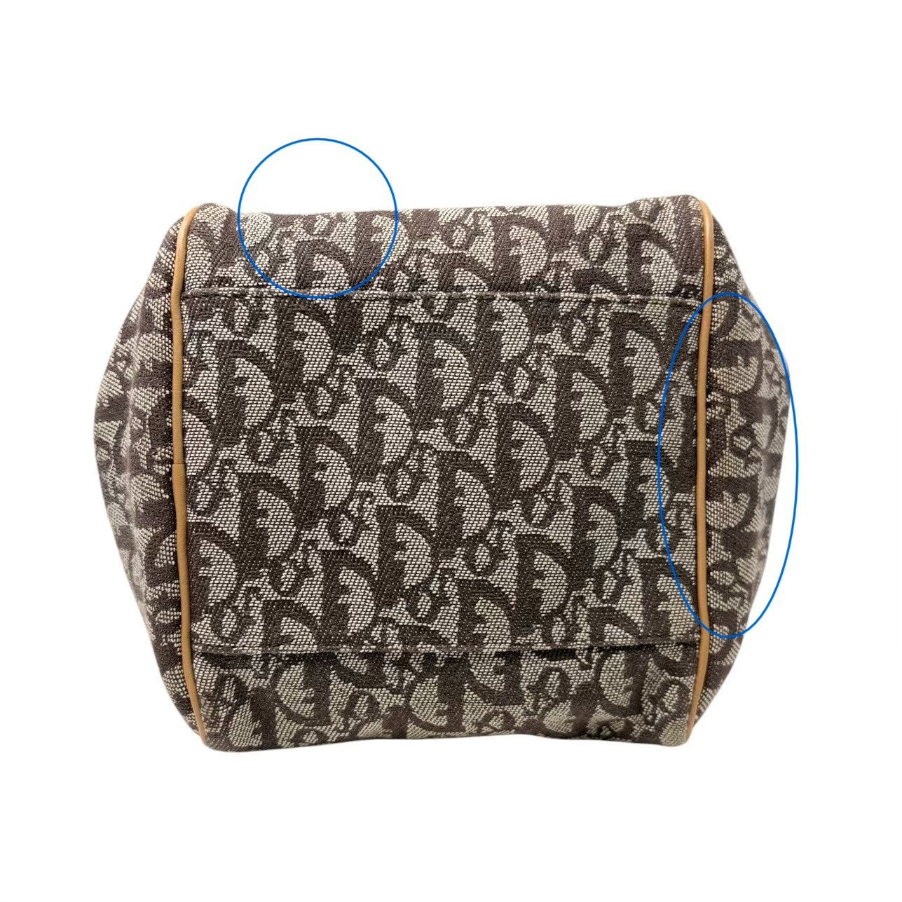 Christian Dior Vintage 2001 Trotter Monogram Mini D Charm Bag Handbag Beige