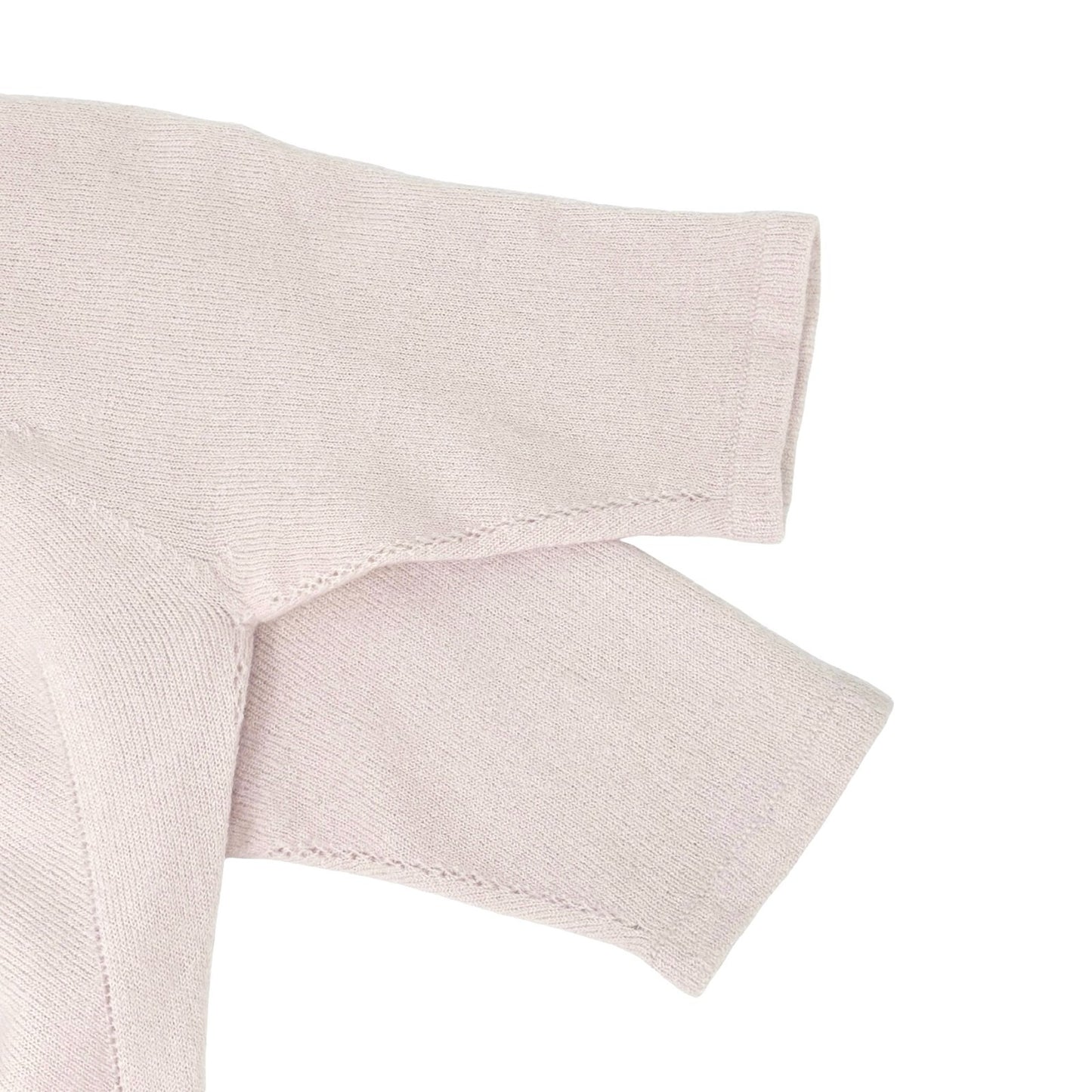 CHANEL Vintage 02A CC Mark Logo Knit T-shirt #38 Top Light Pink Cashmere Rank AB