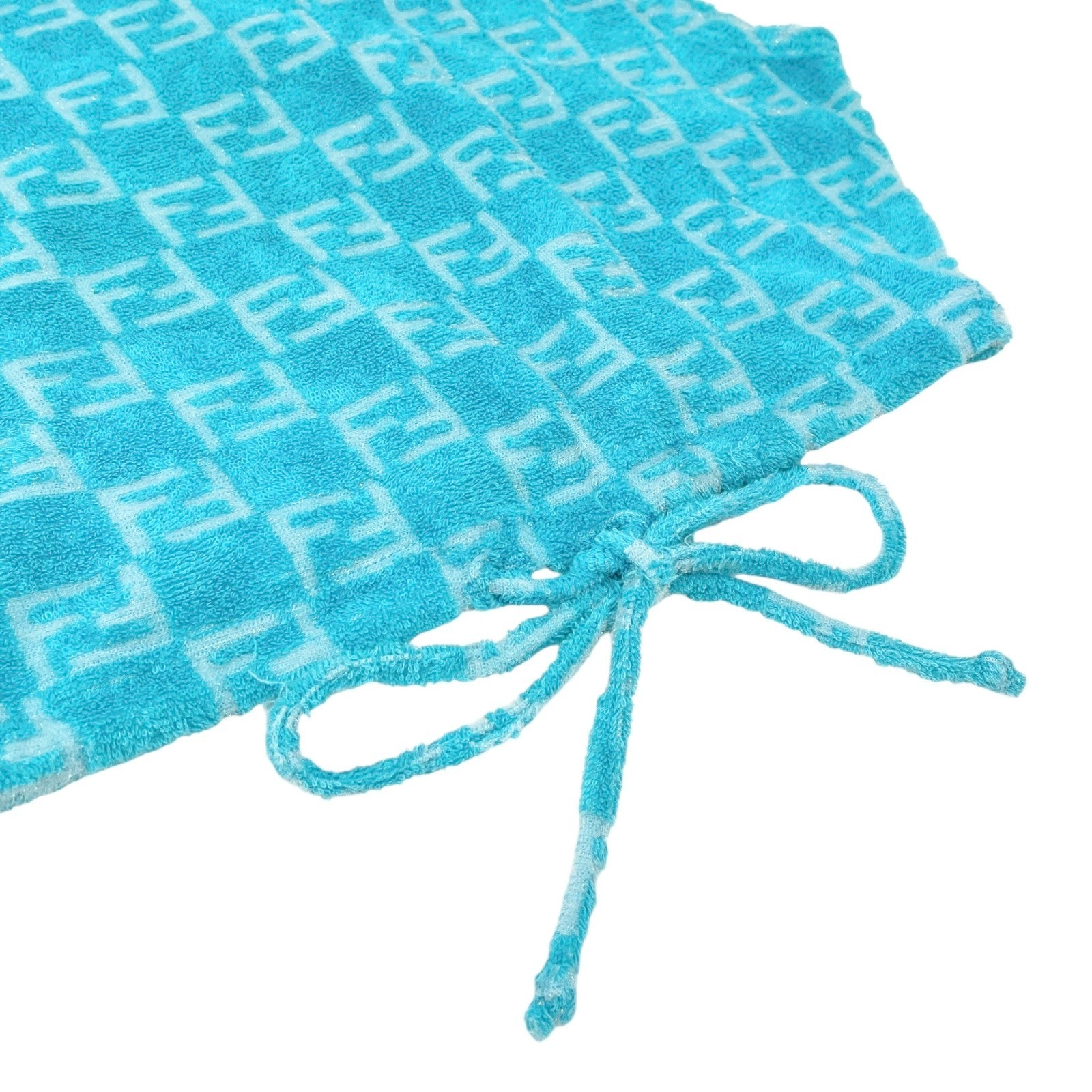 FENDI Vintage Zucchino Monogram Tank Top Short Pants Set #40 #44 Cropped Blue