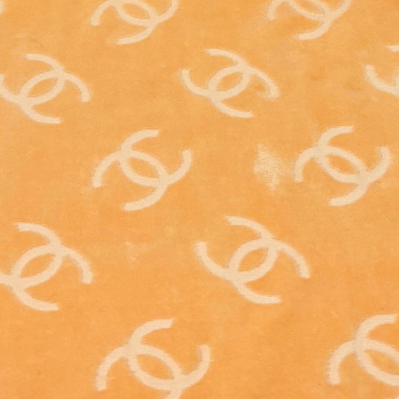 CHANEL Vintage 1996 CC Mark Logo Velour Dress #38 One-piece Orange Cotton