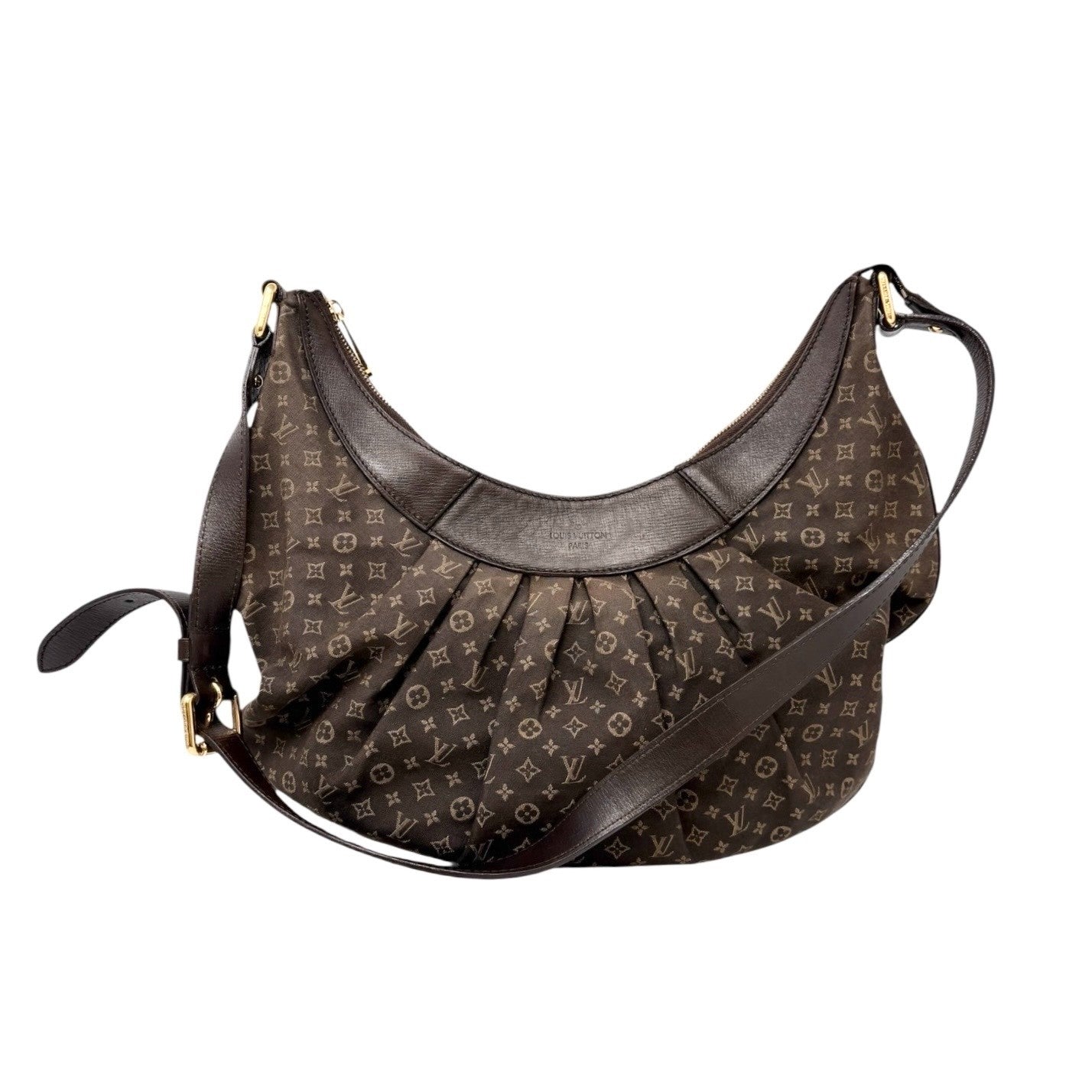 LOUIS VUITTON Vintage Monogram Rhapsody Crossbody Bag Brown Gold Canvas Leather