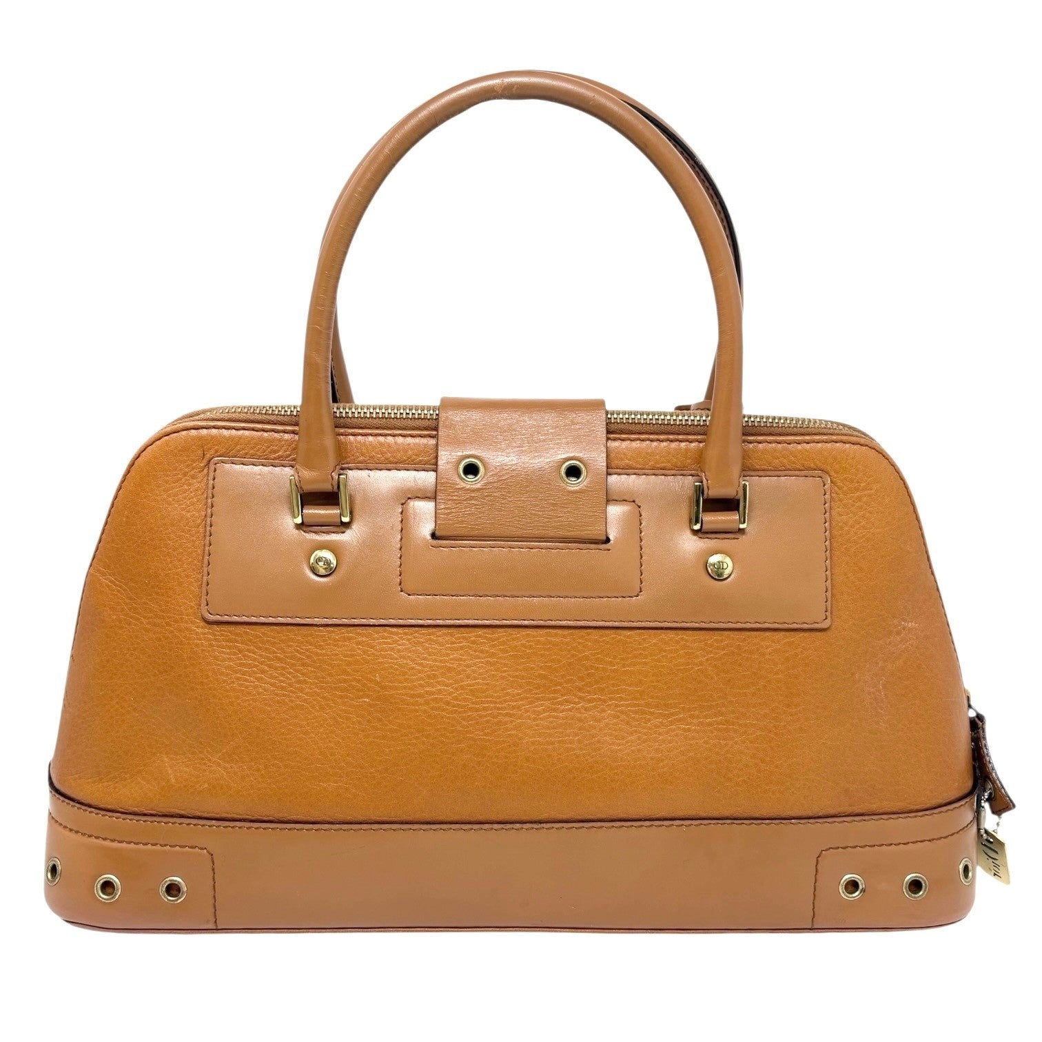 Christian Dior Vintage 2002 Logo Street Chic Uptown Tote Bag Brown Leather