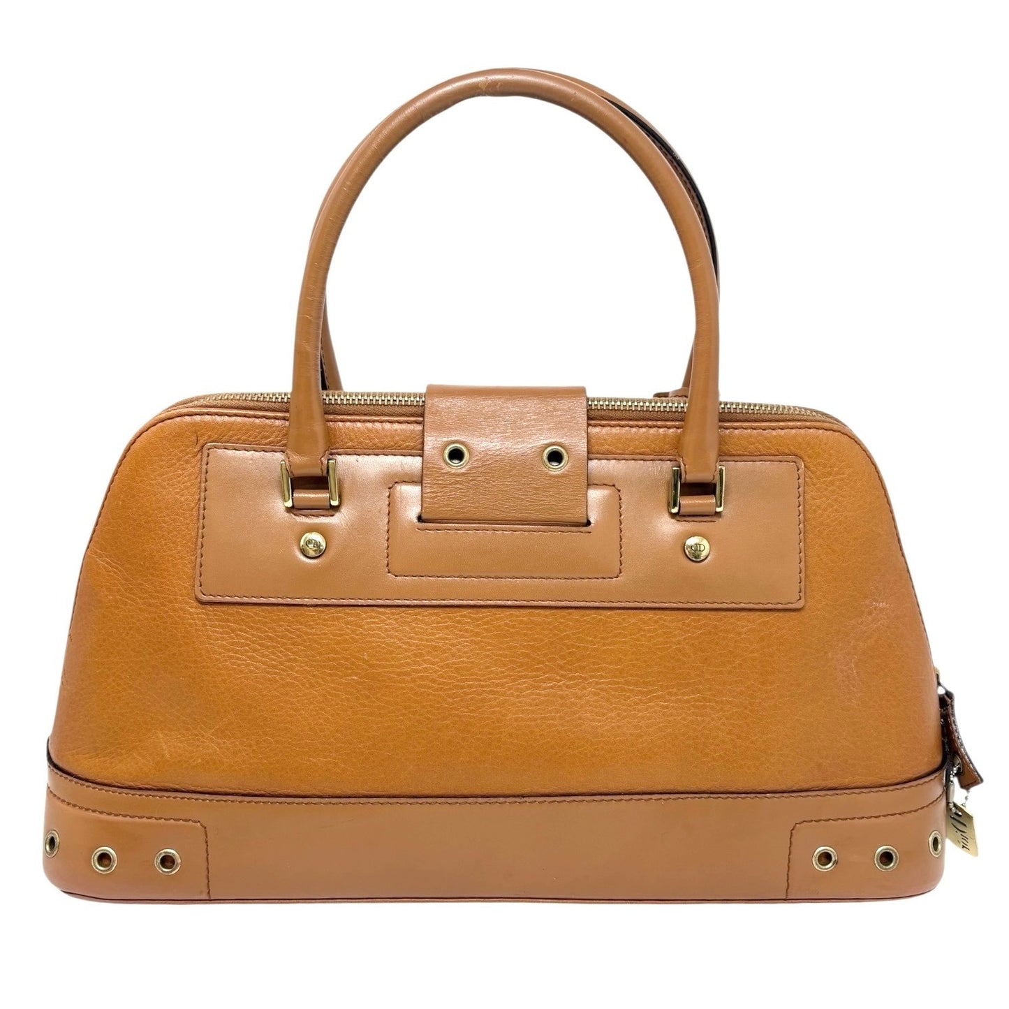 Christian Dior Vintage 2002 Logo Street Chic Uptown Tote Bag Brown Leather