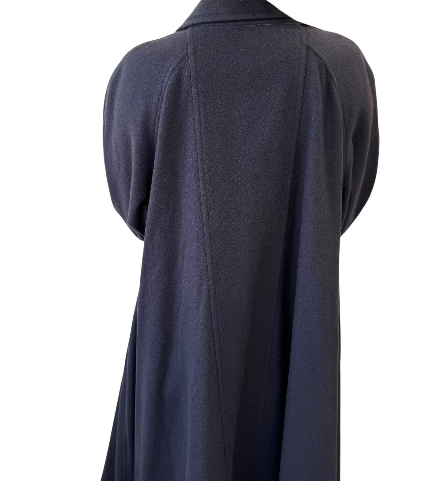 CHANEL Vintage 95A CC Mark Logo Long Coat Jacket #38 Cashmere Dark Blue Gold