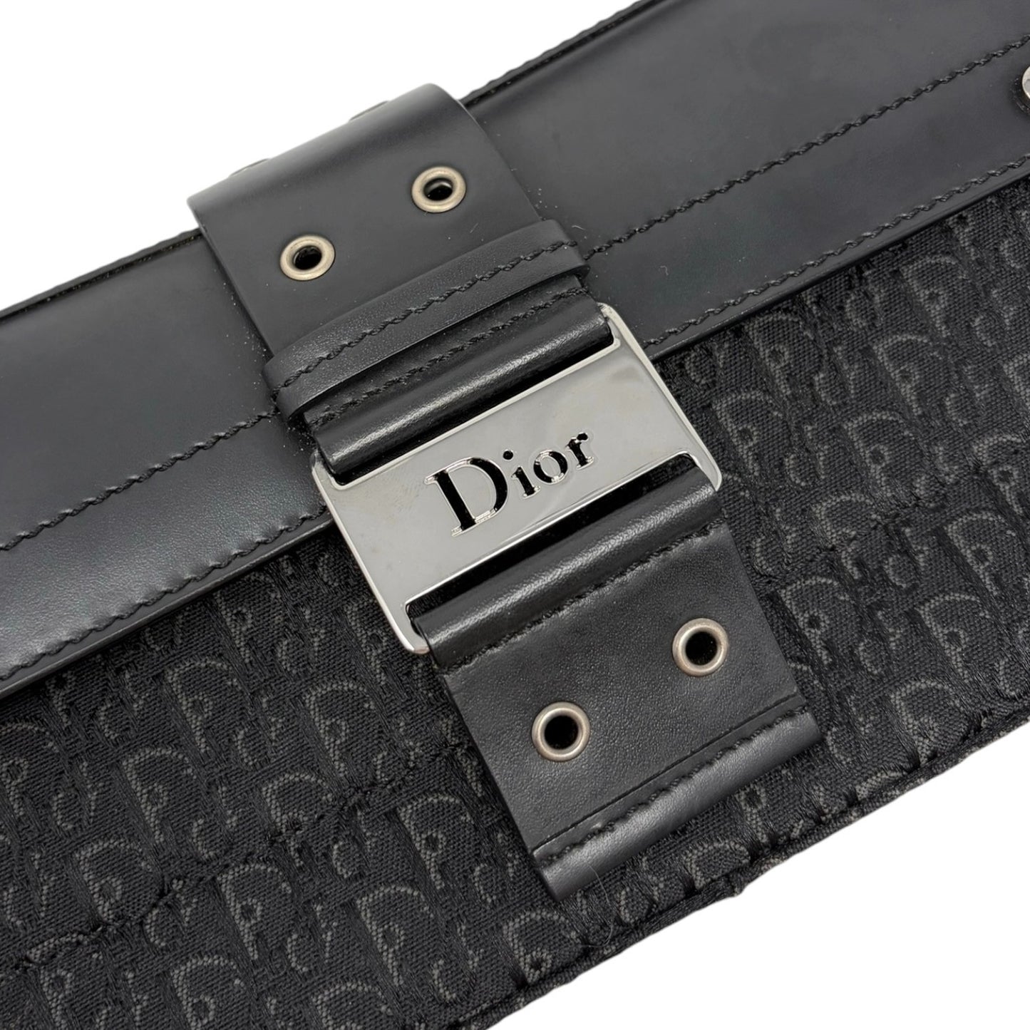 Christian Dior Vintage Street Chic Trotter Monogram Shoulder Bag Black 901846