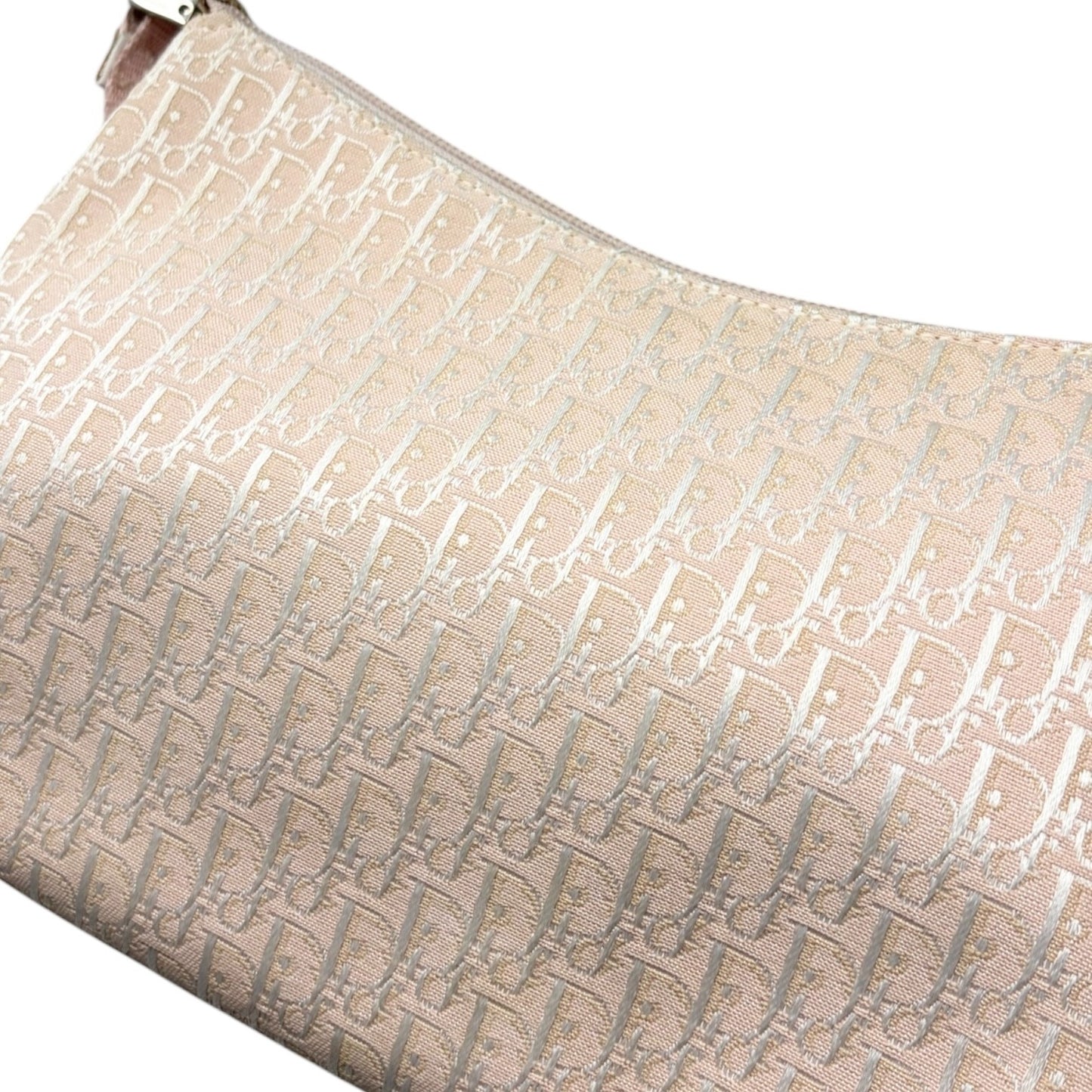 Christian Dior Vintage Trotter Monogram Logo Shoulder Bag Pink Canvas 901956