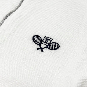 CHANEL Vintage 05P CC Tennis Racket Logo Hoodie #38 Jacket White Zip Rank AB