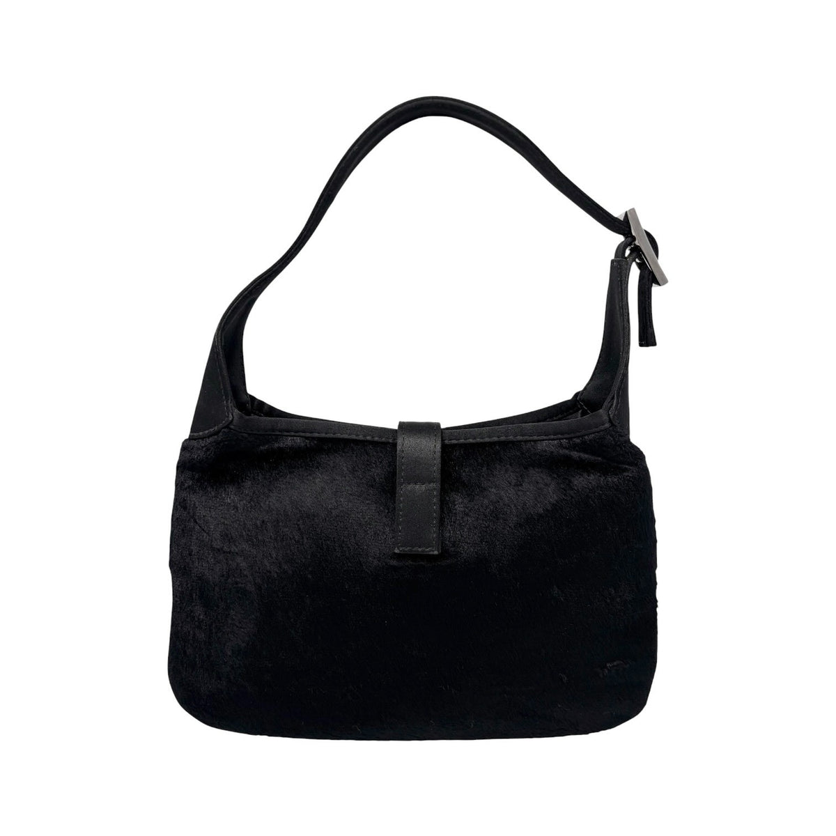 GUCCI Vintage Logo Jackie Mini Velour Shoulder Bag Handbag Black 901853
