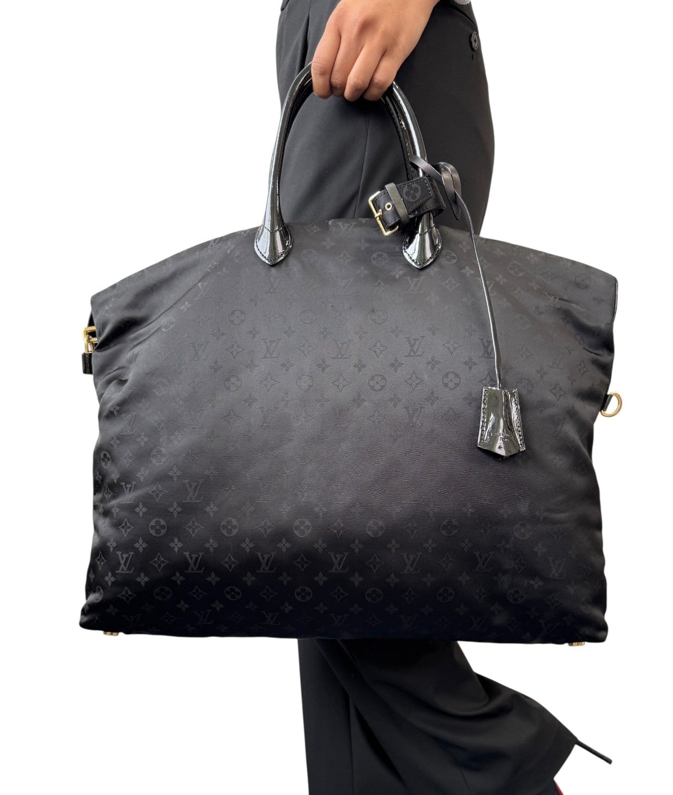 LOUIS VUITTON Vintage Monogram Desire Vertical Lockit GM Tote Bag 2way Black