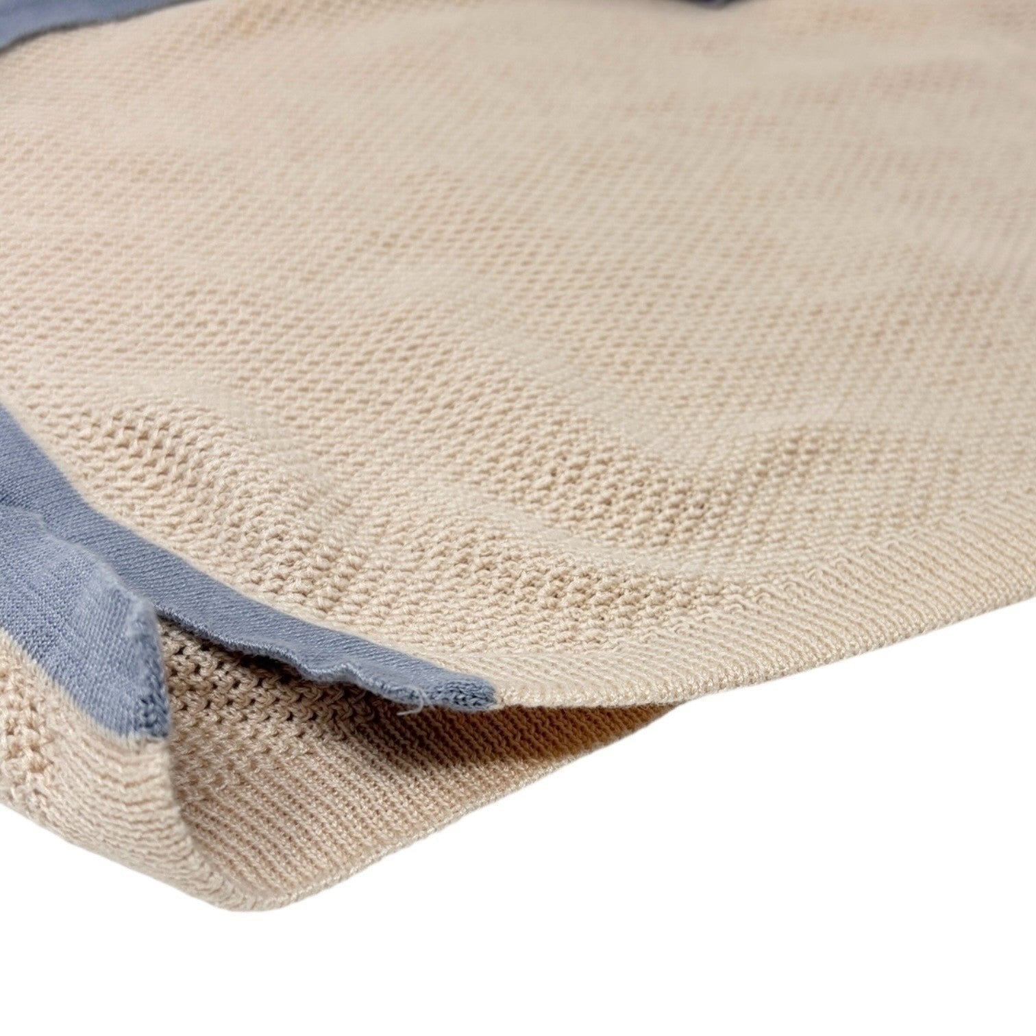 CHANEL Vintage 03P CC Logo See-through Mesh T-shirt #38 Pink Blue Cotton