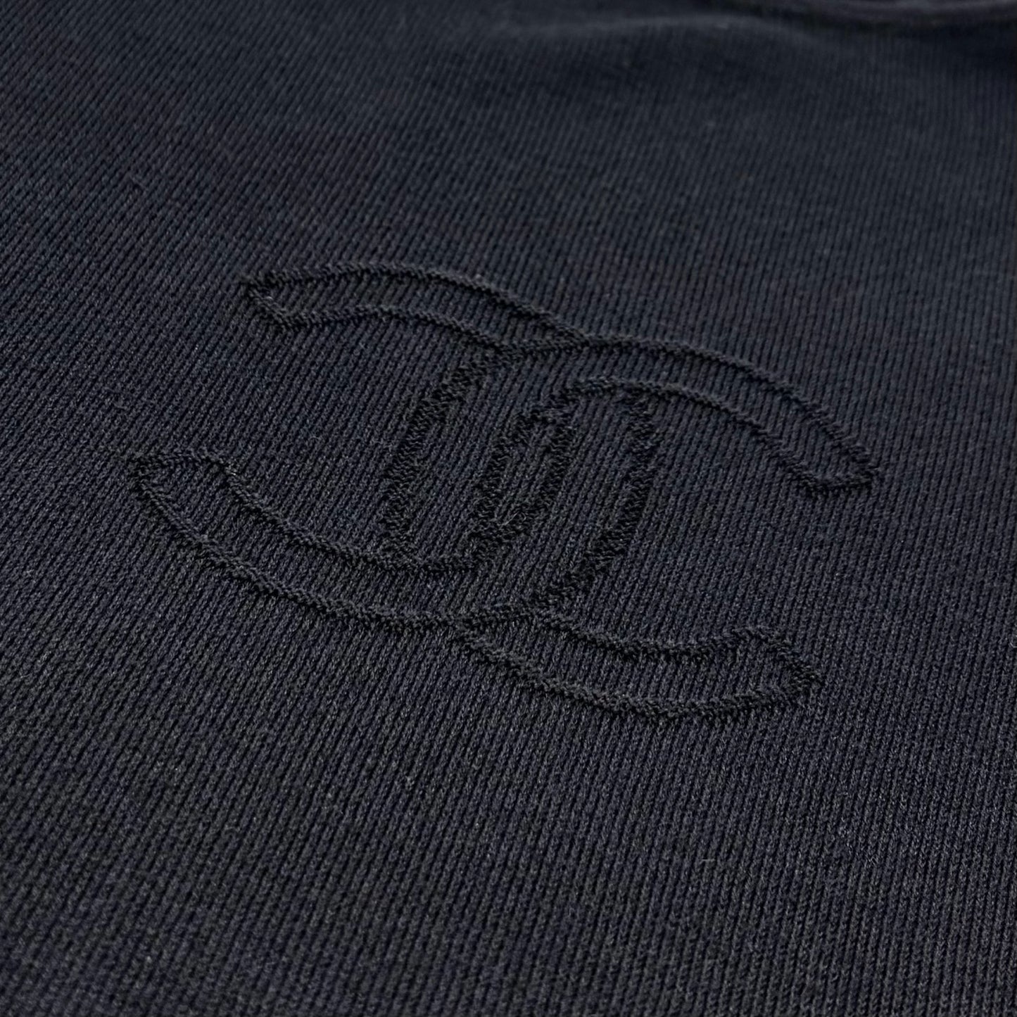 CHANEL Vintage 05C CC Logo Knit Top T-shirt #36 Black Cotton 902017