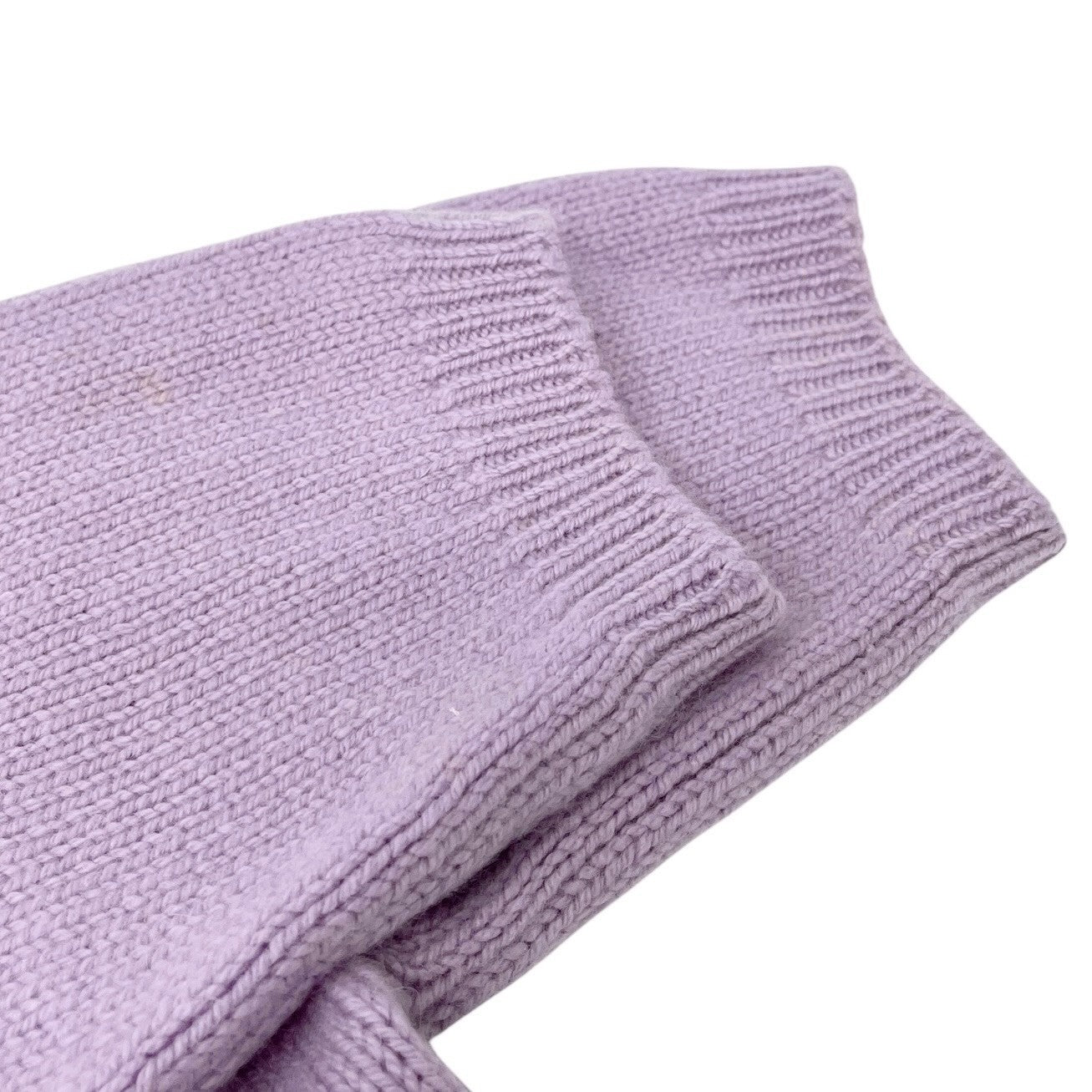 CHANEL Vintage CC Mark Logo Knit Sweater Top Short Sleeve Cashmere Purple