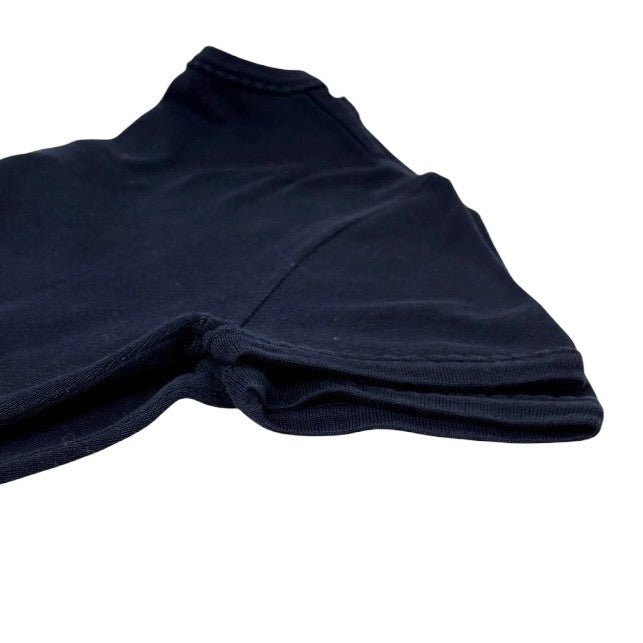 CHANEL Vintage CC Mark Logo Knit Top T-shirt Short Sleeve #38 Dark Blue Cotton