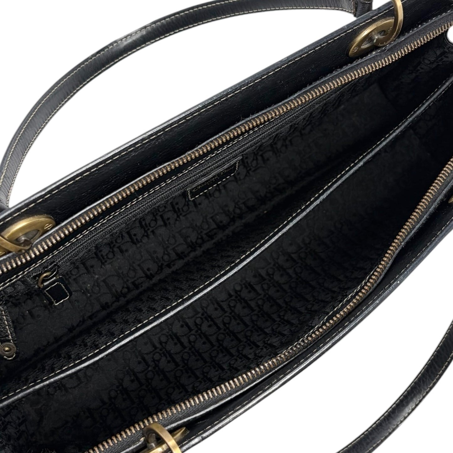 Christian Dior Vintage 2002 East West Lady Dior Shoulder Bag Black 902076