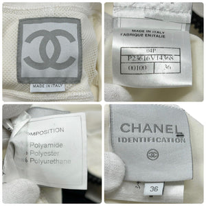 CHANEL Sport Vintage 04P Coco Mark Logo Hoodie #38 Jacket White Polyamide RankAB