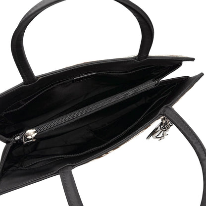 Christian Dior Vintage Logo Charm Zebra Pony Calf Hair Handbag Black 902383