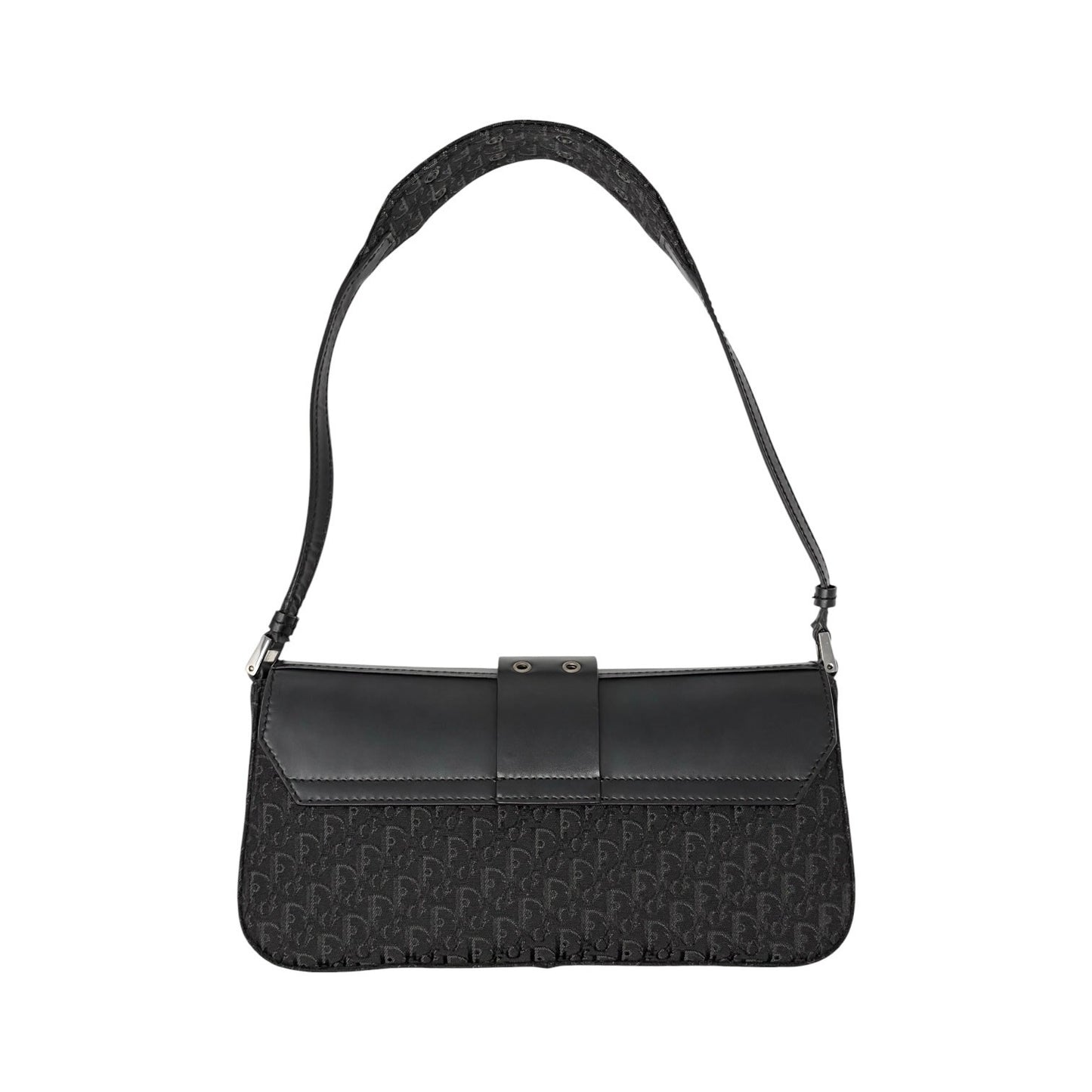 Christian Dior Vintage Street Chic Trotter Monogram Shoulder Bag Black 901846