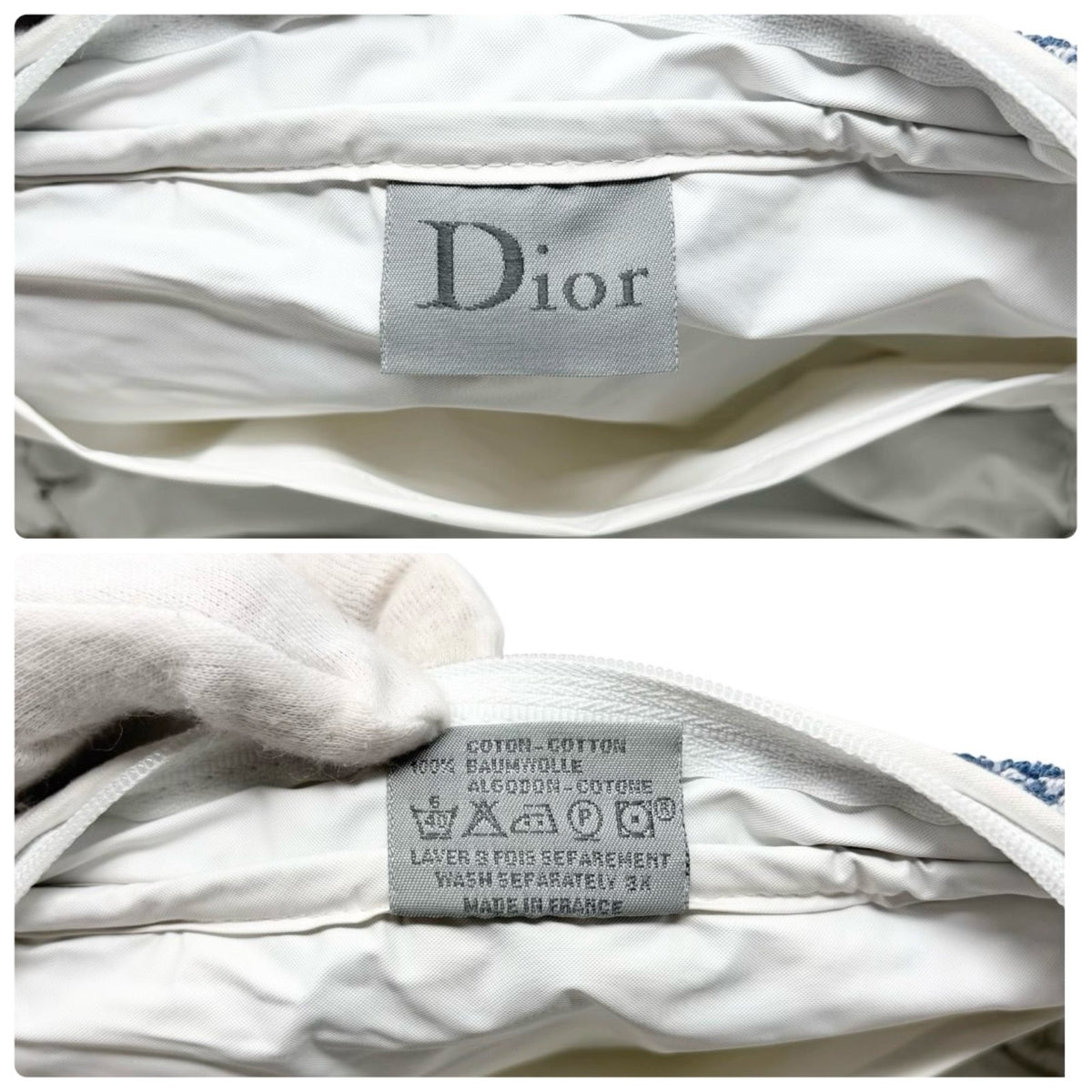 Christian Dior Vintage Trotter Monogram Terry Cloth Mini Bag Blue 902337