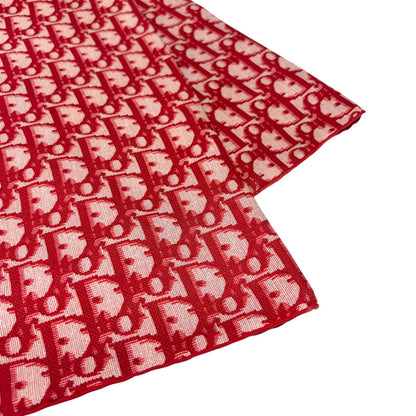 Christian Dior Vintage Logo Trotter Monogram Silk Scarf Wrap Red 902068
