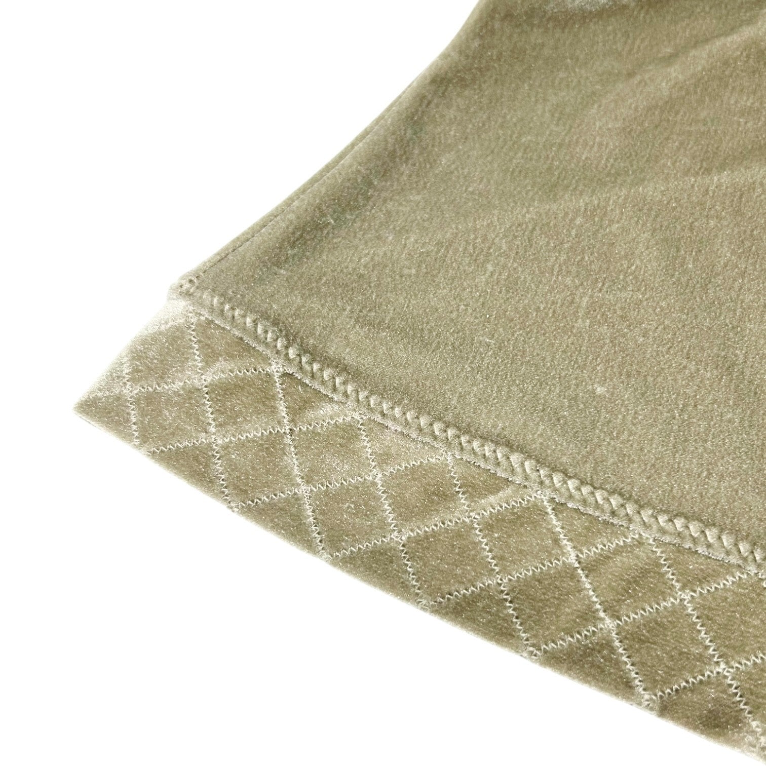 CHANEL Vintage 05C Hoodie Parka Jacket Cropped Zip Velvet #36 Khaki Nylon Zip