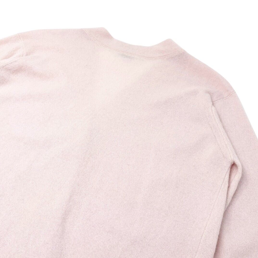 CHANEL Vintage 01A CC Mark Logo Knit Cardigan #42 Pink Brown Cashmere Stitch