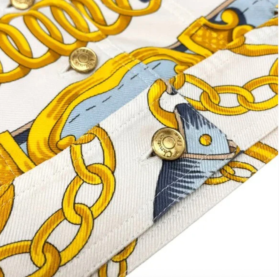 Christian Dior Vintage 2000 Spring Jacket Skirt Set #38 #40 Cream Gold Silk