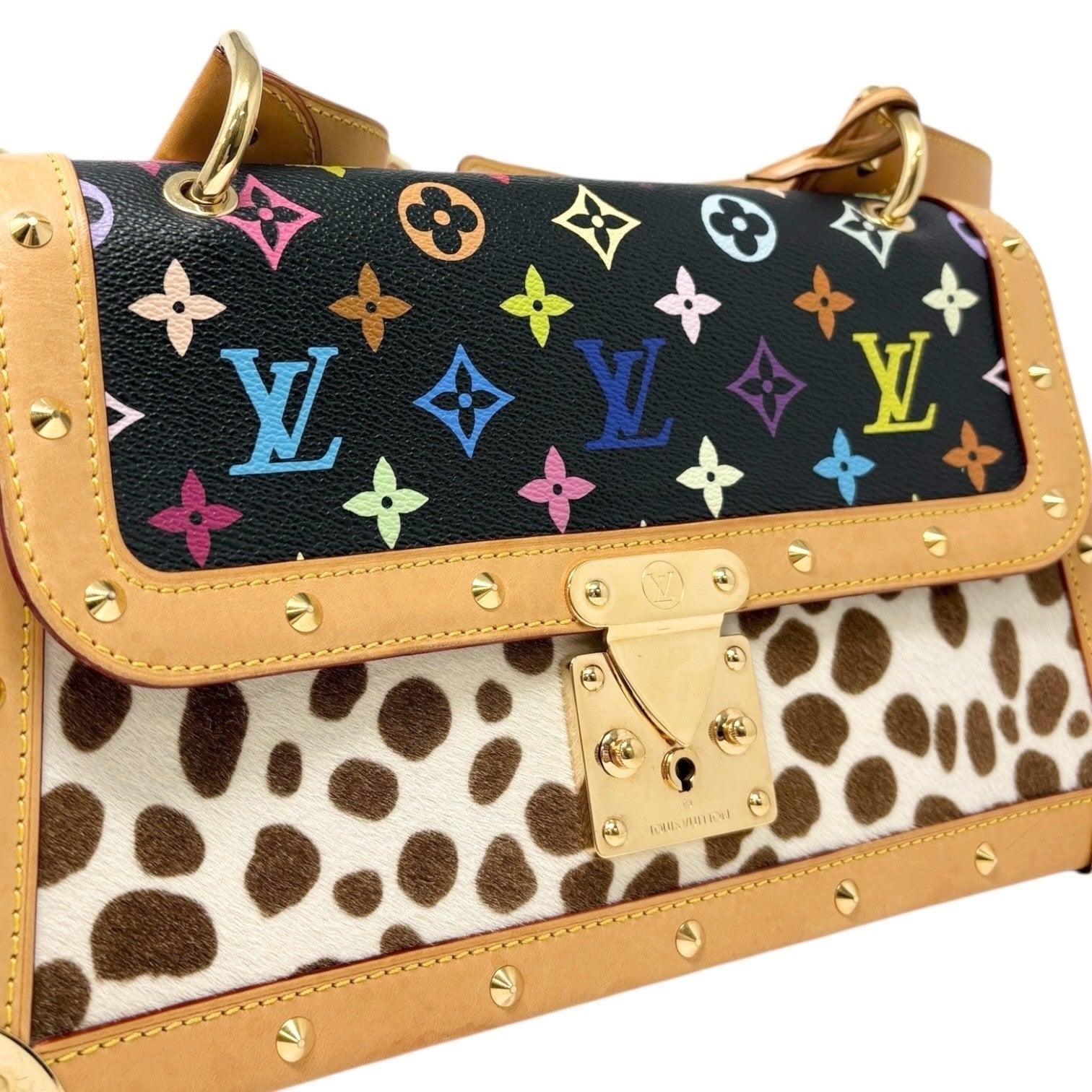 LOUIS VUITTON Vintage Monogram Multicolor Sac Dalmatian Bag Pony Calf Hair