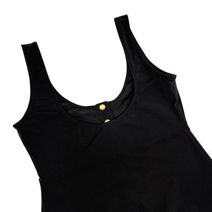 CHANEL Vintage 97C CC Logo Dress One-piece #36 Black Nylon Spandex 901864