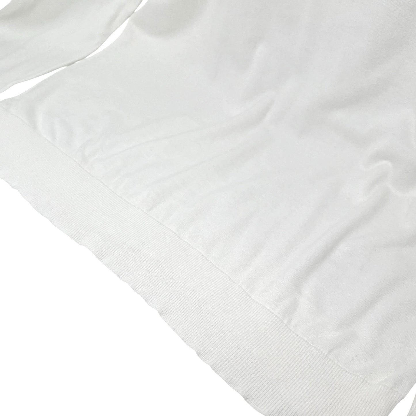 CHANEL Vintage CC Logo Long Sleeve Knit Sweater Top White Cotton 106972