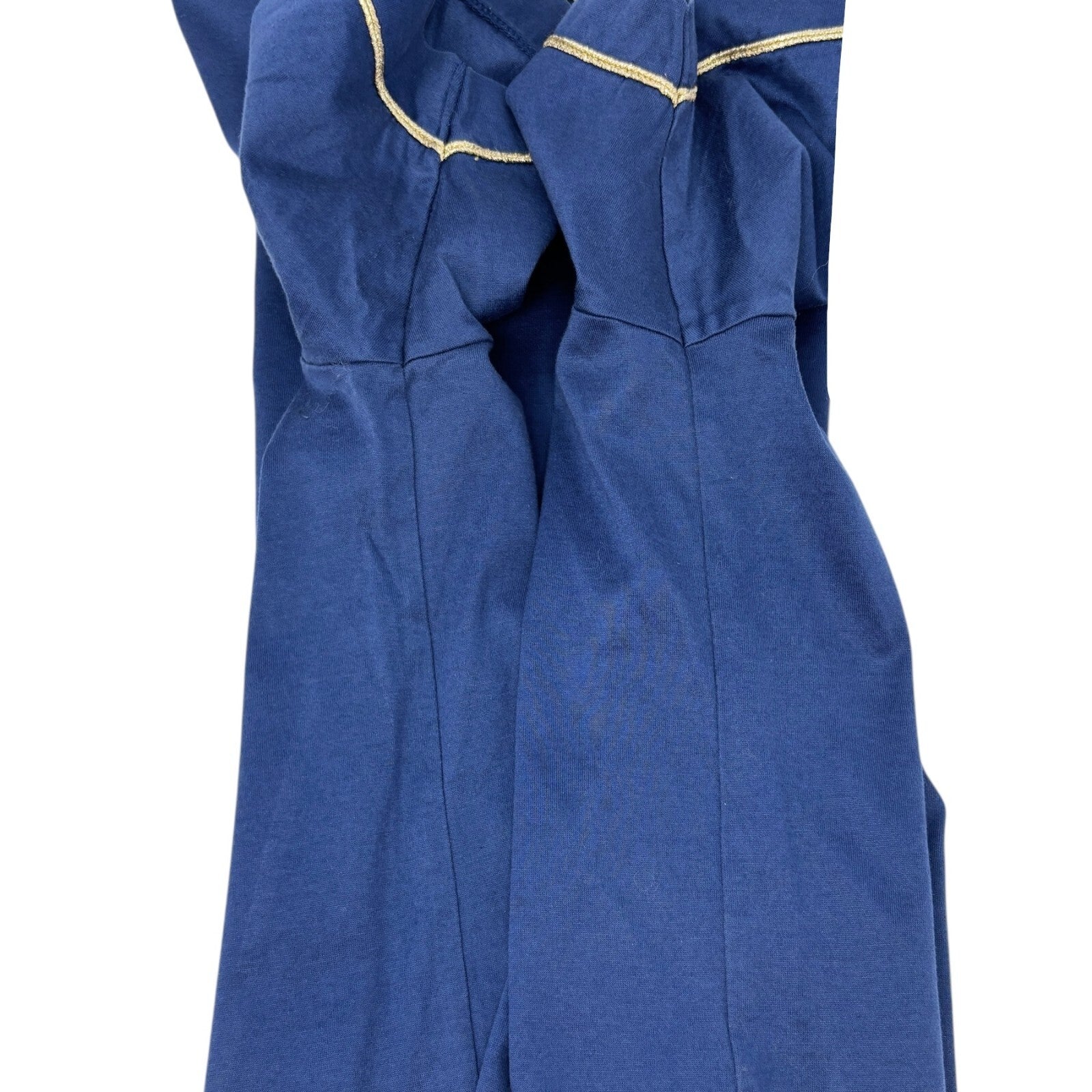 Yves Saint Laurent Vintage YSL Logo Top #M Pullover Dark Blue Gold Glitter