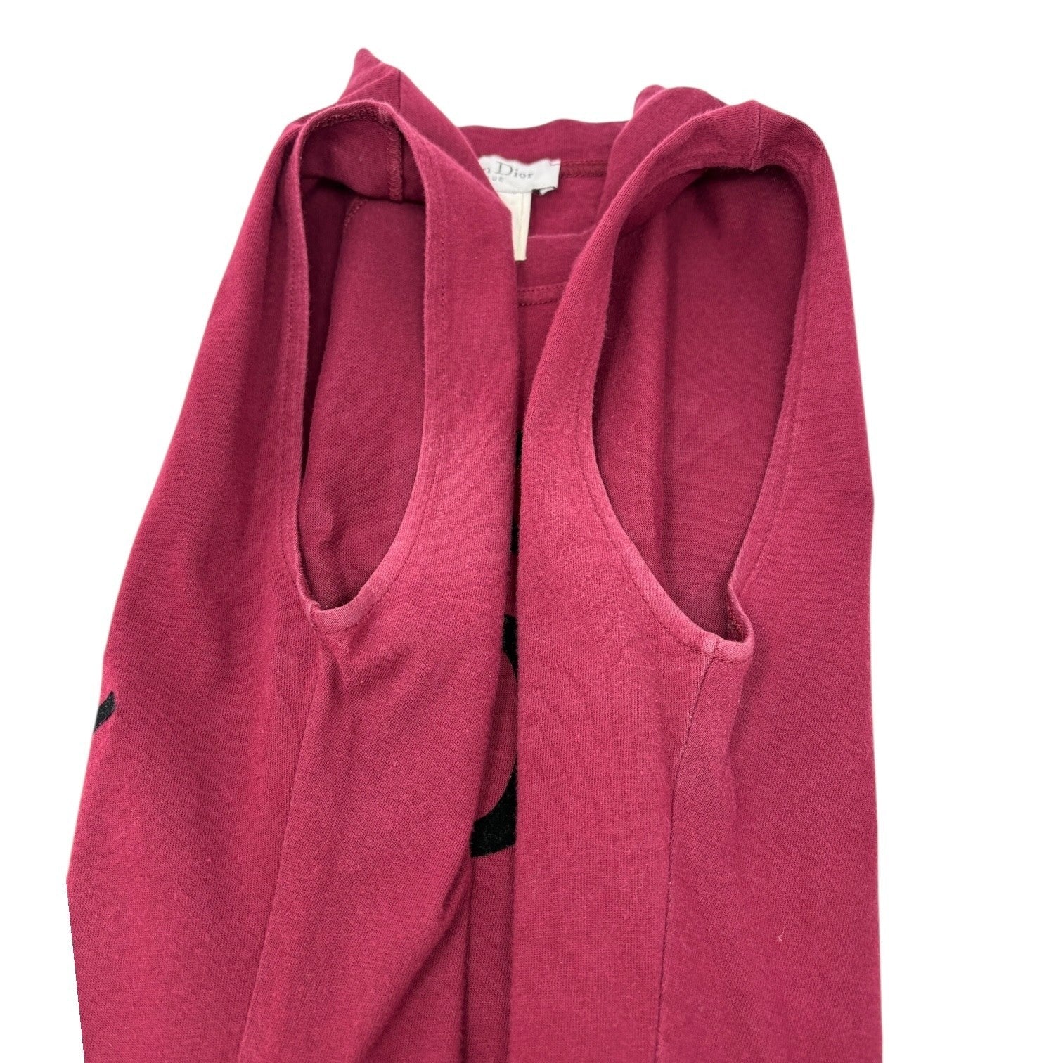 Christian Dior Vintage 2001 J'ADORE Logo Tank Top #36 Burgundy Black Cotton